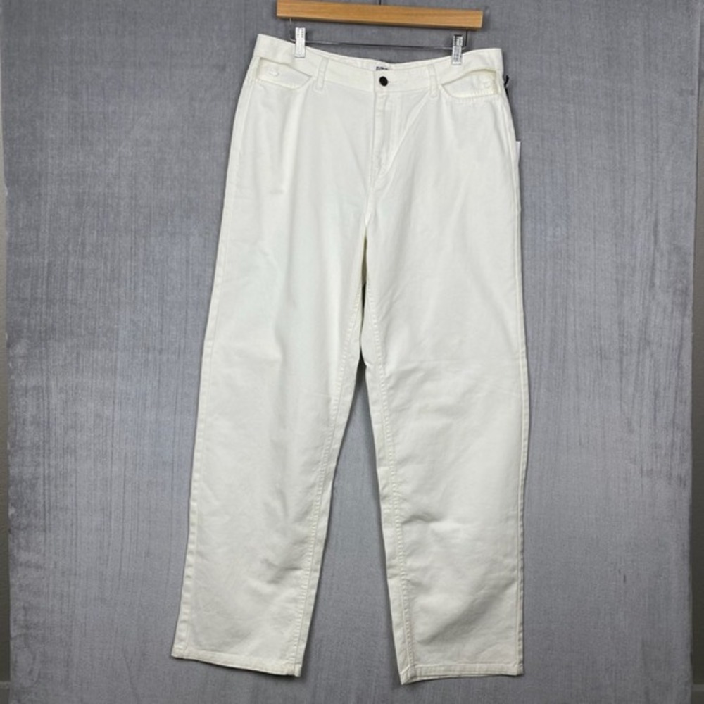 Future‎ Collective Jeans Womens 12 Alani Noelle White Baggy Cut Out Waistband